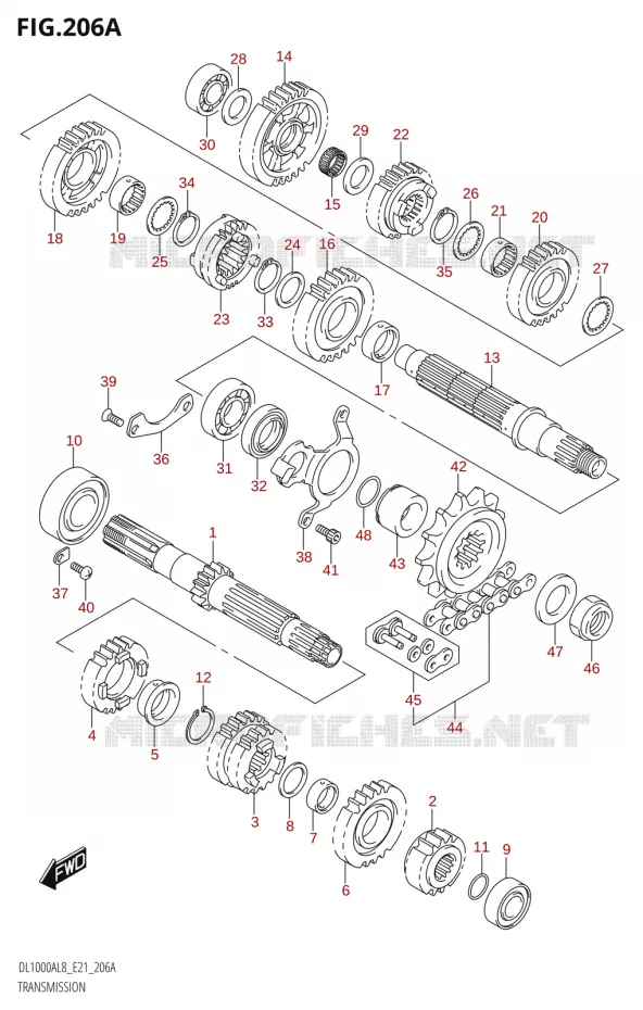 TRANSMISSION Suzuki MOTO 1000 V-STROM 2018  DL1000AL8 E21
