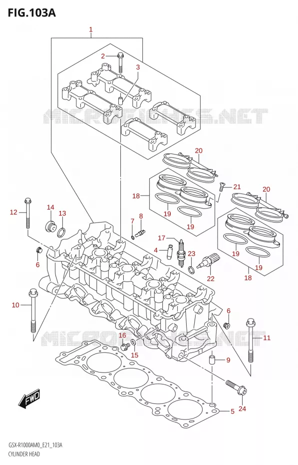 CYLINDER HEAD Suzuki MOTO 1000 GSX-R 2020  GSX-R1000A M0 (E21)