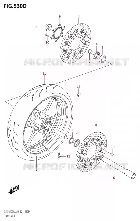 FRONT WHEELGSX-R1000RZA) Suzuki MOTO 1000 GSX-R 2020  GSX-R1000RA M0 / GSX-R1000RZA M0 (E21)
