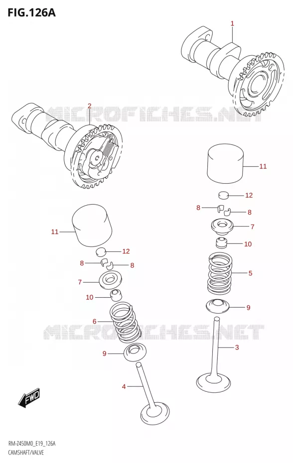 CAMSHAFT - VALVES Suzuki MOTO 450 RM-Z 2020  RM-Z450 M0 (E19)