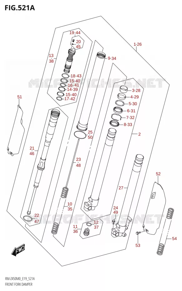 FRONT FORK Suzuki MOTO 450 RM-Z 2020  RM-Z450 M0 (E19)