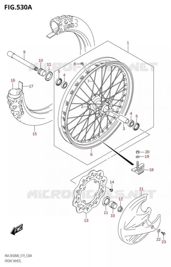 FRONT WHEEL Suzuki MOTO 450 RM-Z 2020  RM-Z450 M0 (E19)