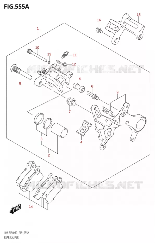 REAR CALIPER Suzuki MOTO 450 RM-Z 2020  RM-Z450 M0 (E19)