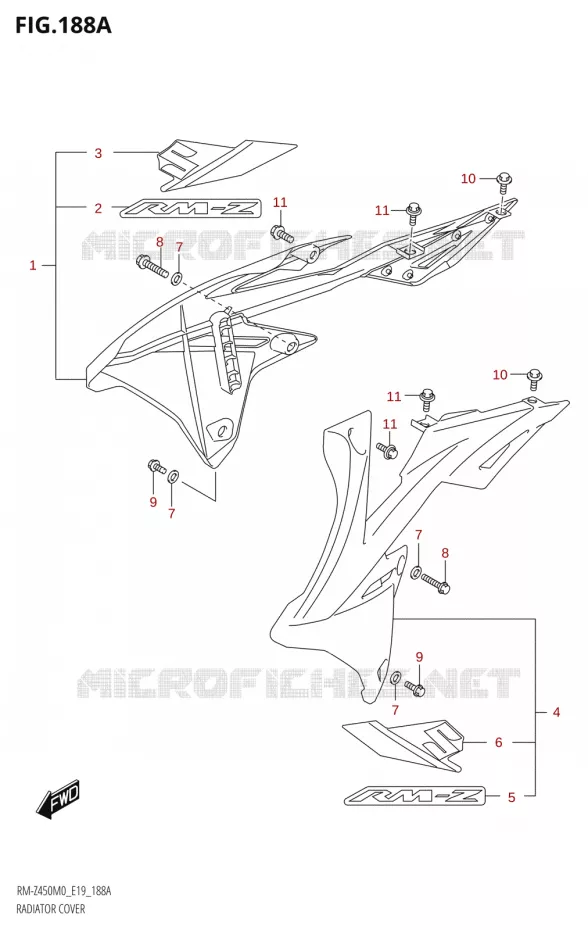 REAR FAIRING Suzuki MOTO 450 RM-Z 2020  RM-Z450 M0 (E19)