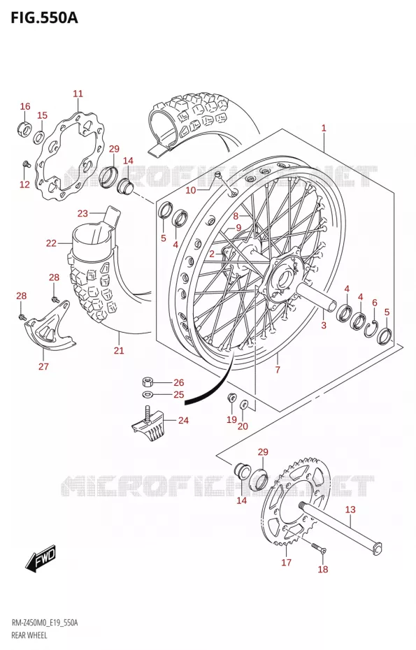 REAR WHEEL Suzuki MOTO 450 RM-Z 2020  RM-Z450 M0 (E19)