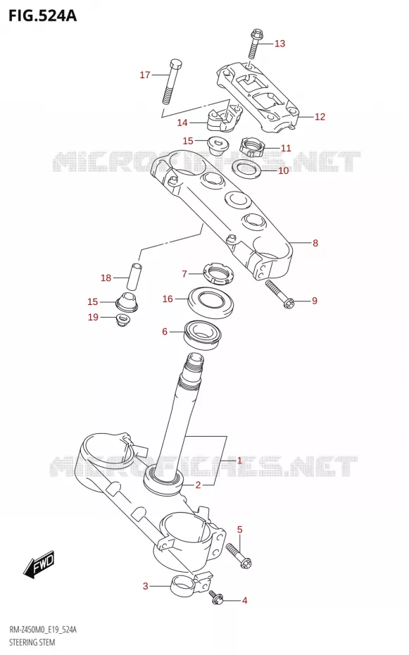 STEERING COLUMN Suzuki MOTO 450 RM-Z 2020  RM-Z450 M0 (E19)