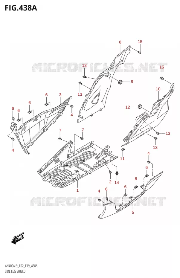 LOWER FAIRING Suzuki SCOOTER 400 BURGMAN 2019  AN400A L9 (E02,E19)
