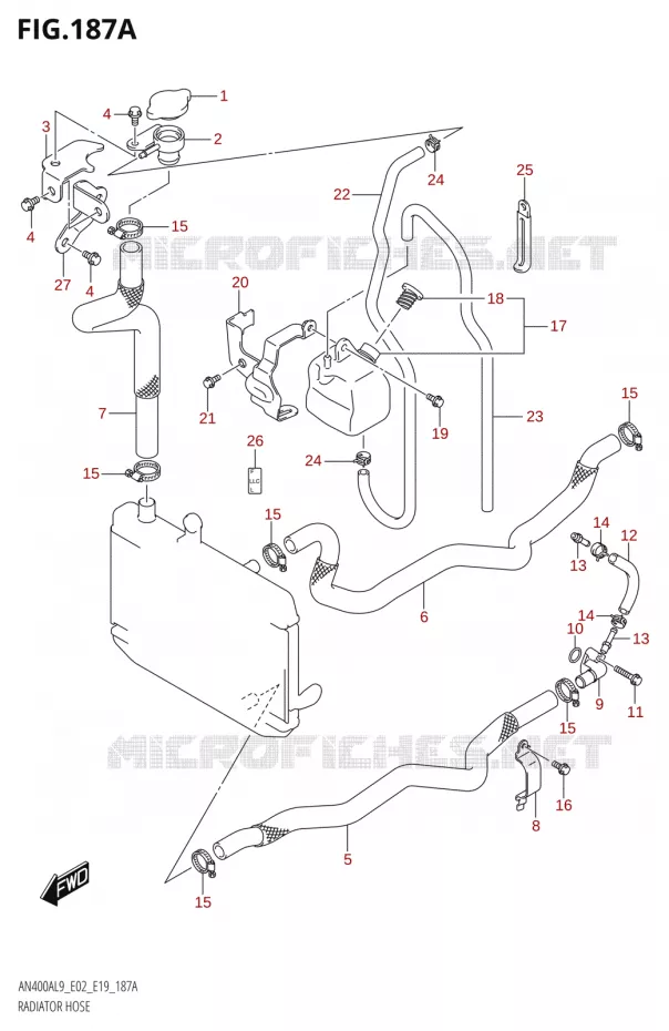 RADIATOR HOSE Suzuki SCOOTER 400 BURGMAN 2019  AN400A L9 (E02,E19)