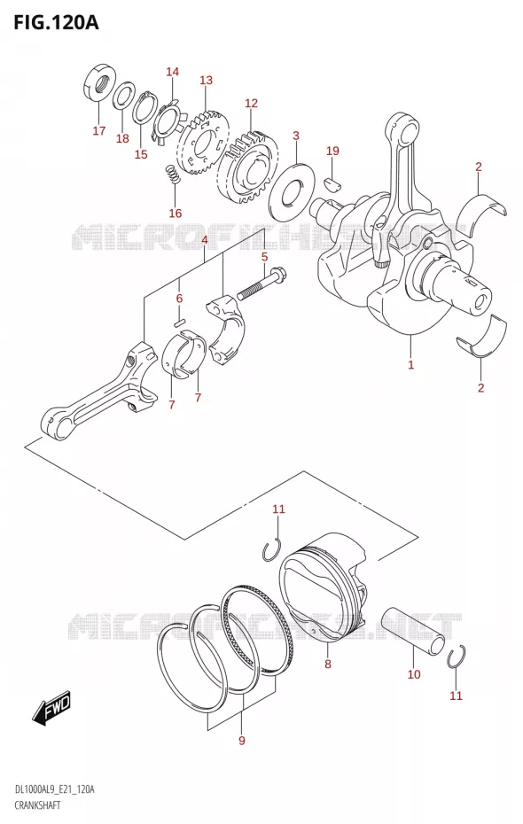 CRANKSHAFT Suzuki MOTO 1000 V-STROM 2019  DL1000A L9 (E21)