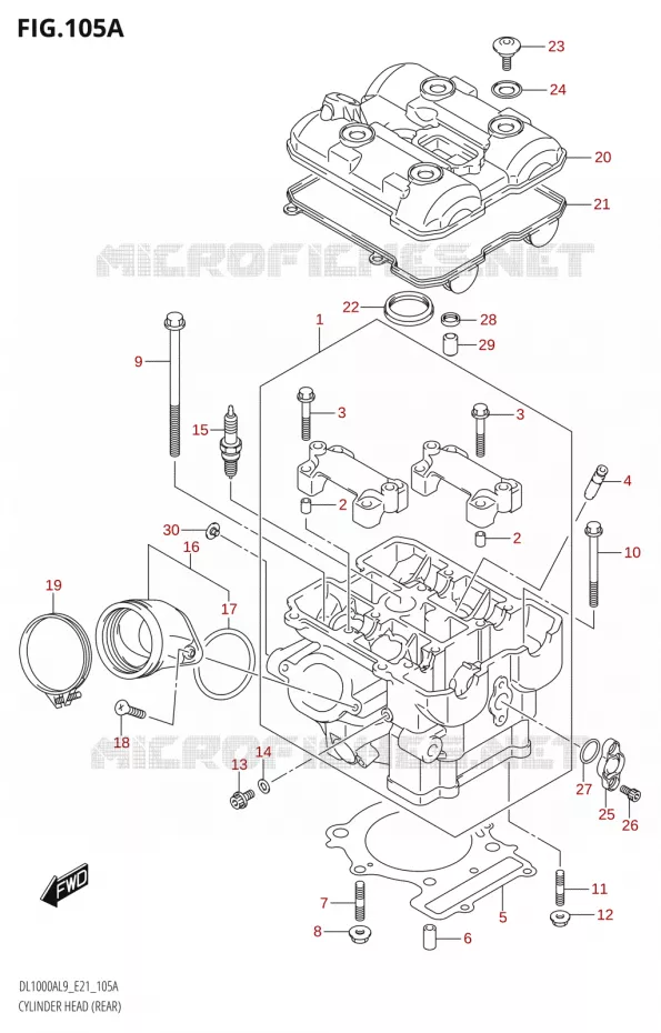 CYLINDER HEAD (REAR) Suzuki MOTO 1000 V-STROM 2019  DL1000A L9 (E21)