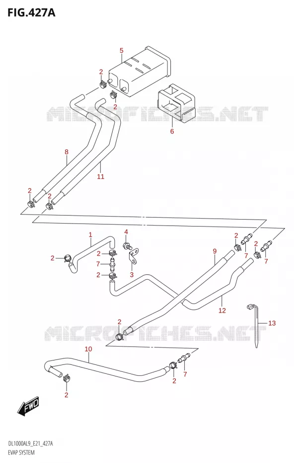 FUEL EVAP SYSTEM Suzuki MOTO 1000 V-STROM 2019  DL1000XA L9 (E21)