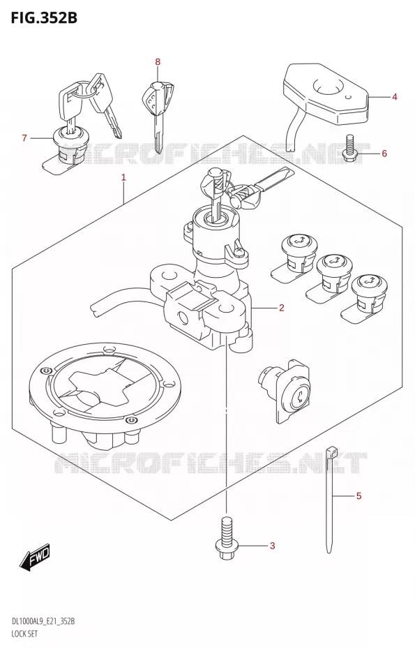 LOCK SET Suzuki MOTO 1000 V-STROM 2019  DL1000XA L9 (E21)