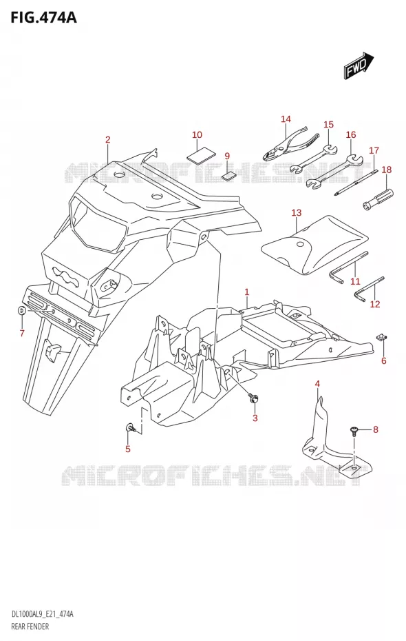 REAR FENDER Suzuki MOTO 1000 V-STROM 2019  DL1000XA L9 (E21)