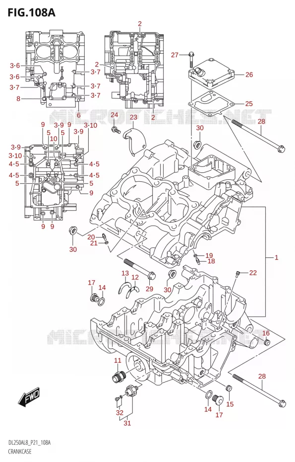 CRANKCASE Suzuki MOTO 250 V-STROM 2018  DL250A L8 (P21)