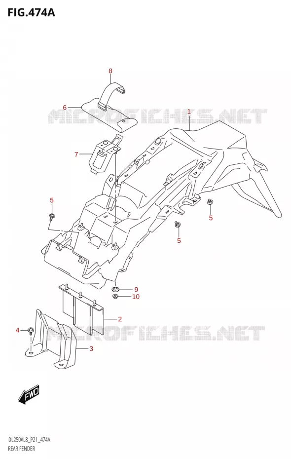 REAR FENDER Suzuki MOTO 250 V-STROM 2018  DL250A L8 (P21)