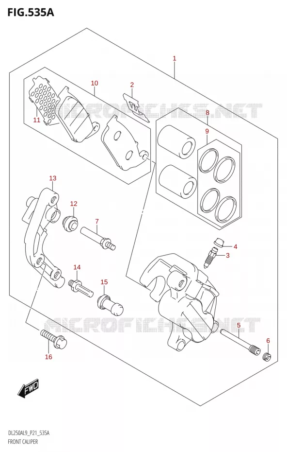 FRONT CALIPER Suzuki MOTO 250 V-STROM 2019  DL250A L9 (P21)