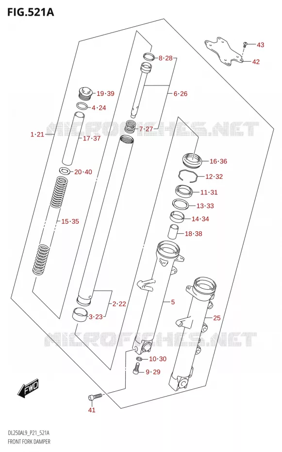 FRONT FORK Suzuki MOTO 250 V-STROM 2019  DL250A L9 (P21)