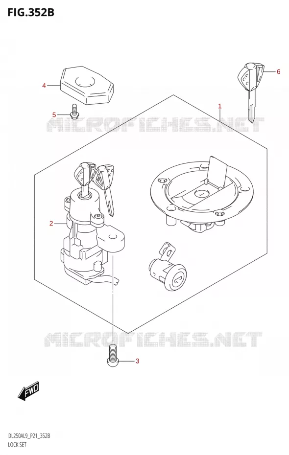 LOCK SET Suzuki MOTO 250 V-STROM 2019  DL250A L9 (P21)