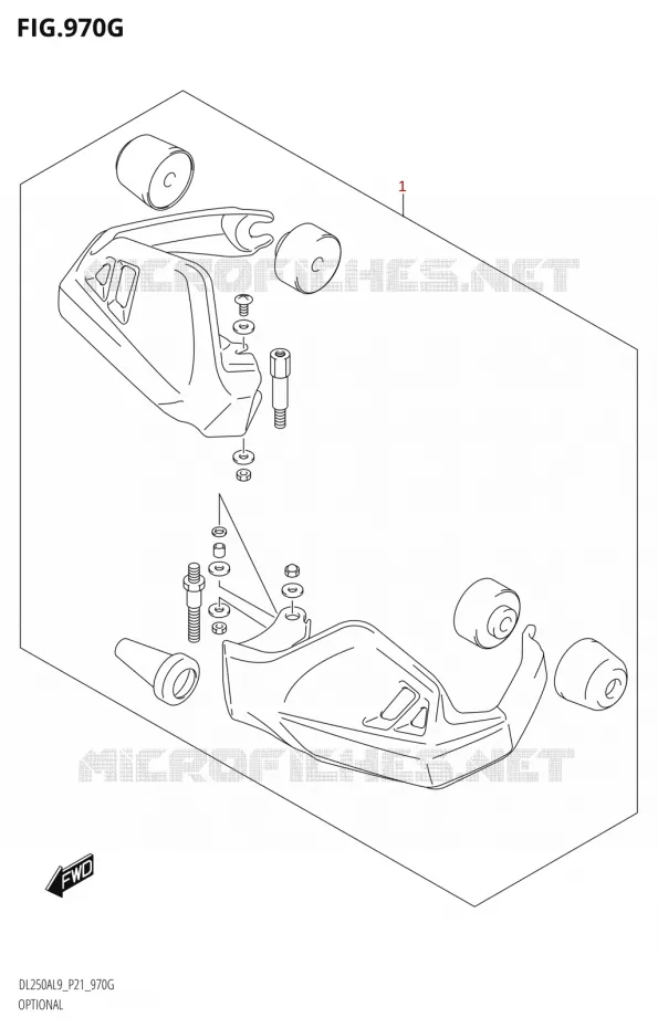 OPTIONSL (KNUCKLE COVER SET) Suzuki MOTO 250 V-STROM 2019  DL250A L9 (P21)