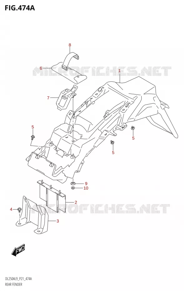 REAR FENDER Suzuki MOTO 250 V-STROM 2019  DL250A L9 (P21)