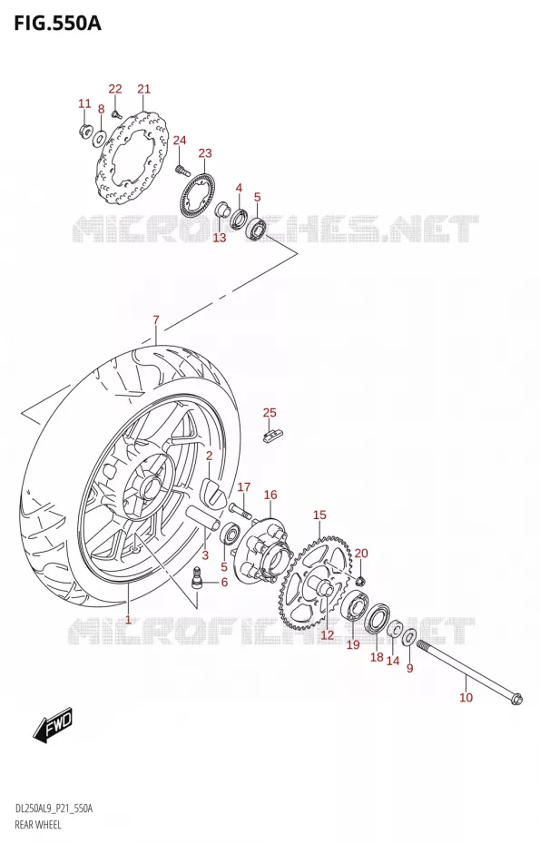 REAR WHEEL Suzuki MOTO 250 V-STROM 2019  DL250A L9 (P21)
