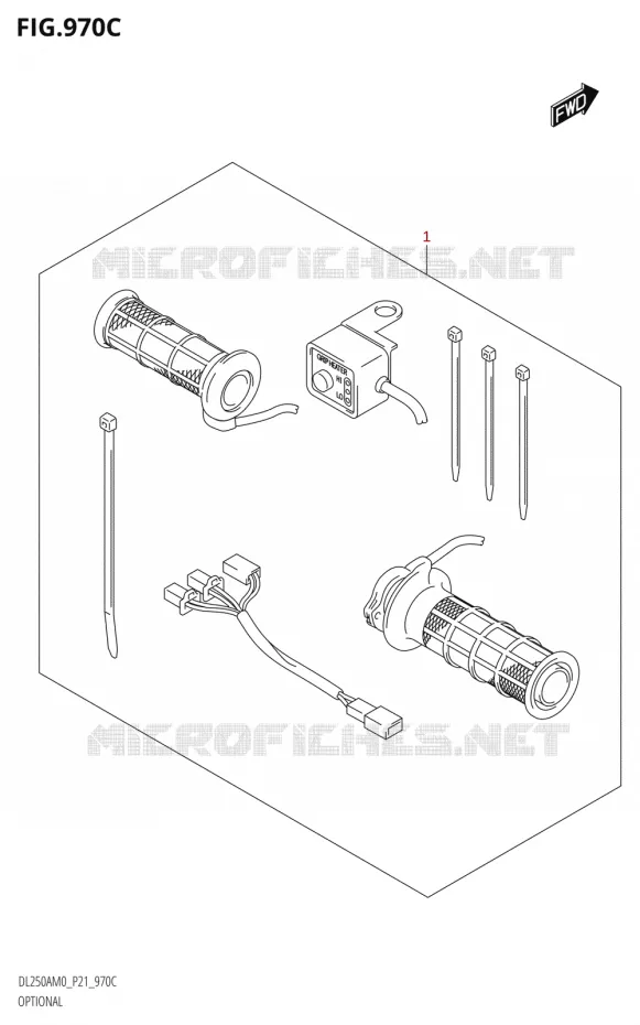 OPTIONSL (SEE NOTE 1) Suzuki MOTO 250 V-STROM 2020  DL250A M0 / DL250RLZ M0 (P21)
