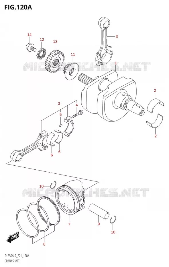 CRANKSHAFT Suzuki MOTO 650 V-STROM 2019  DL650XA L9 (E21)
