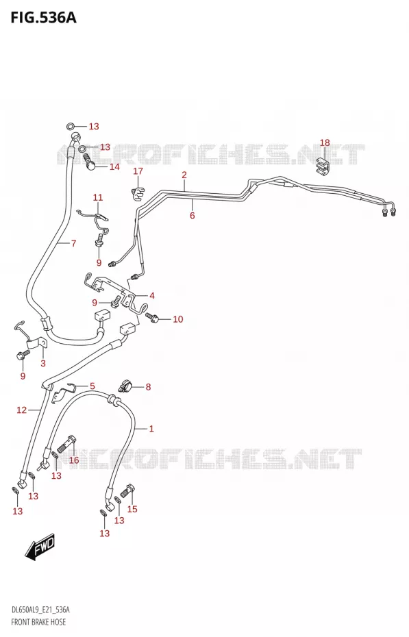 FRONT BRAKE HOSE Suzuki MOTO 650 V-STROM 2019  DL650A L9 (E21)