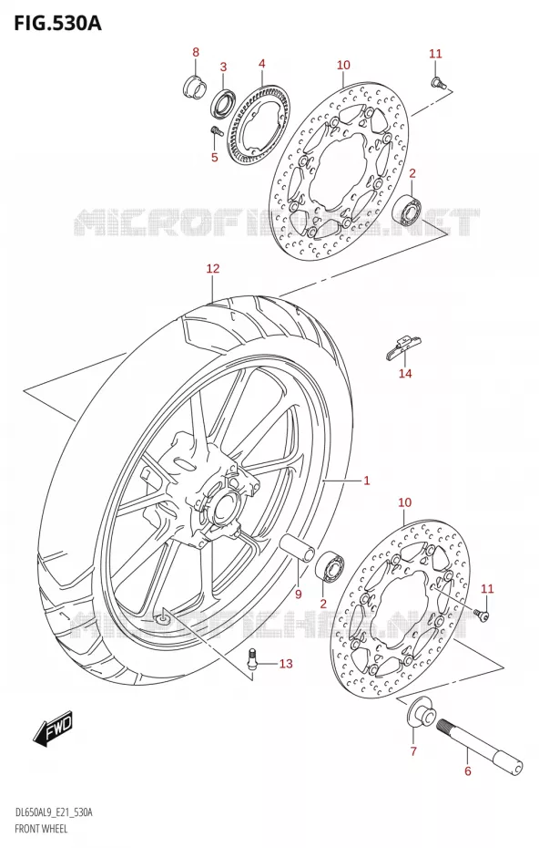 FRONT WHEELDL650A,DL650AUE) Suzuki MOTO 650 V-STROM 2019  DL650A L9 (E21)
