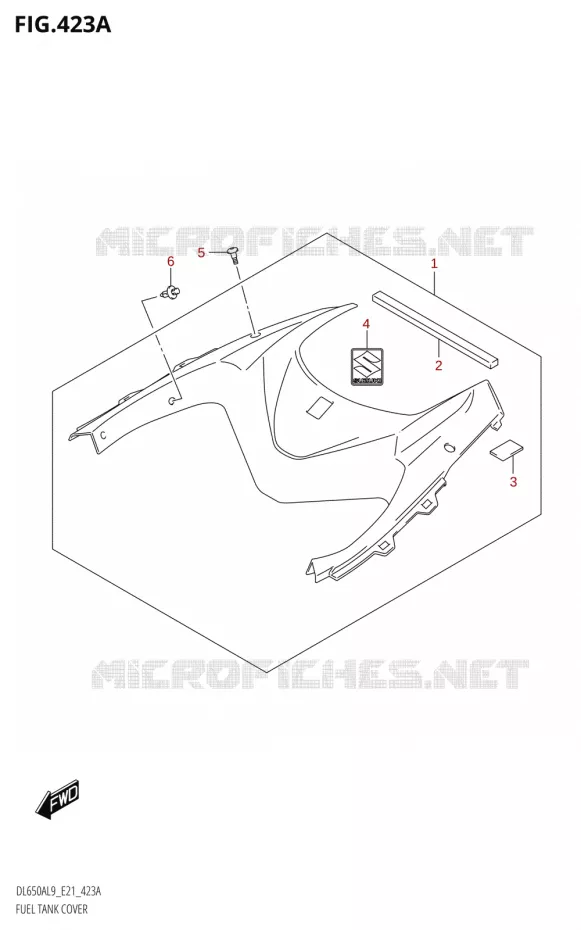 FUEL TANK - COVERS Suzuki MOTO 650 V-STROM 2019  DL650A L9 (E21)