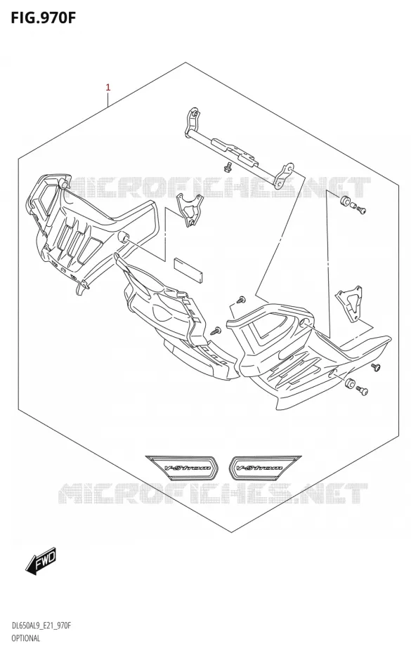 OPTIONSL (UNDER COWLING SET) (DL650A,DL650AUE) Suzuki MOTO 650 V-STROM 2019  DL650A L9 (E21)