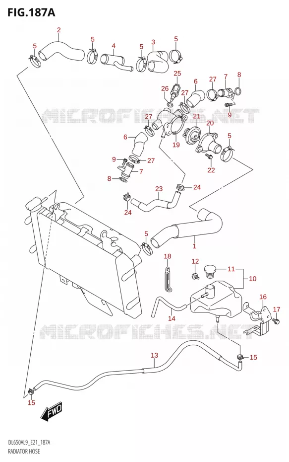 RADIATOR HOSE Suzuki MOTO 650 V-STROM 2019  DL650A L9 (E21)