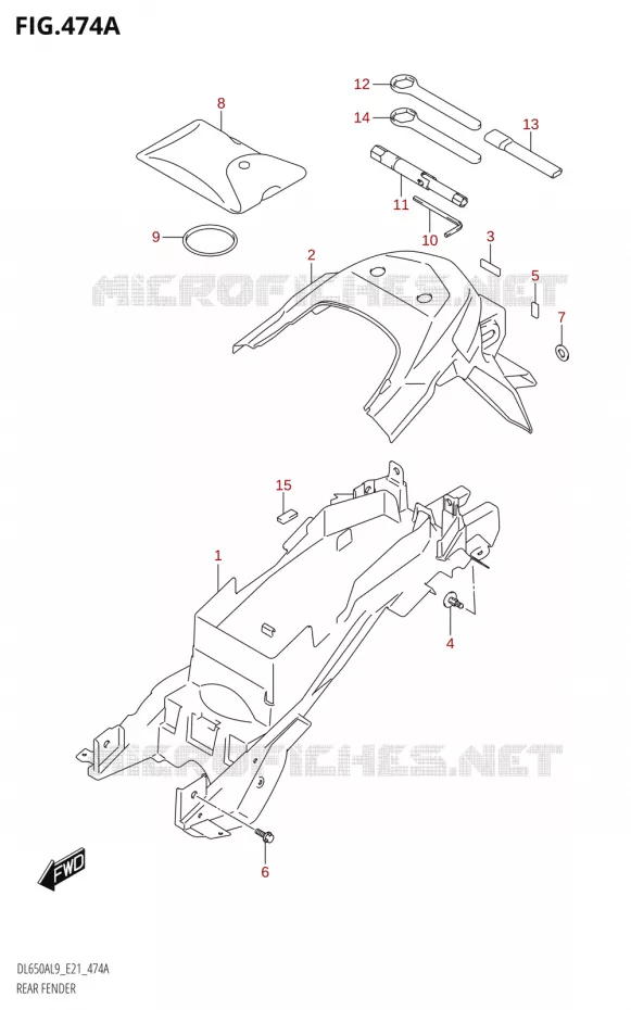REAR FENDER Suzuki MOTO 650 V-STROM 2019  DL650A L9 (E21)
