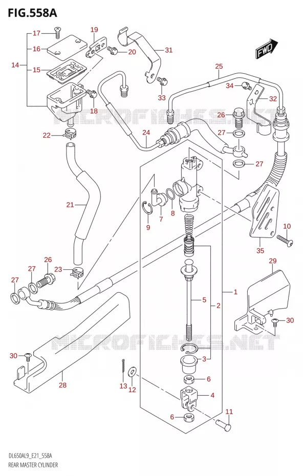 REAR MASTER CYLINDER Suzuki MOTO 650 V-STROM 2019  DL650XA L9 (E21)