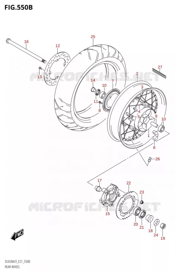 REAR WHEELL650XA,DL650XAUE) Suzuki MOTO 650 V-STROM 2019  DL650XA L9 (E21)