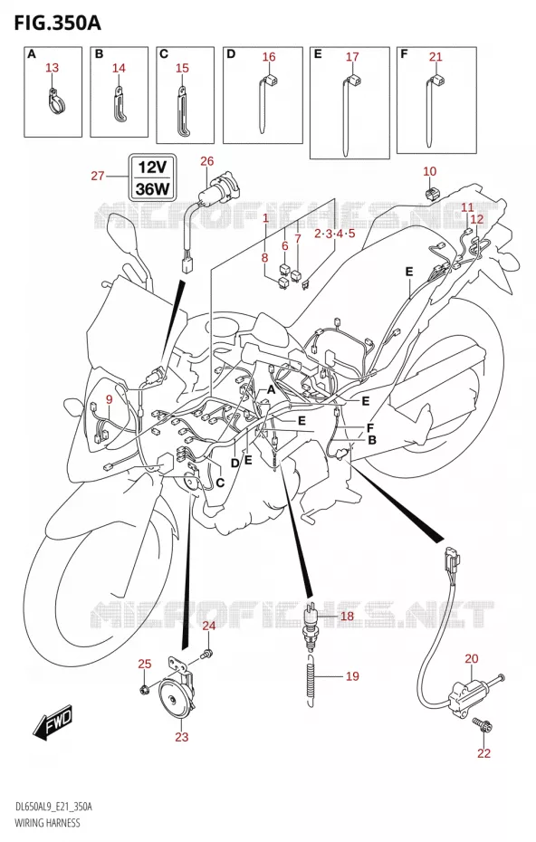 WIRING HARNESS Suzuki MOTO 650 V-STROM 2019  DL650XA L9 (E21)