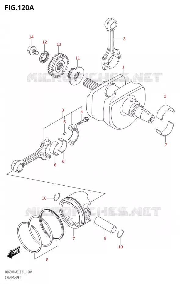 CRANKSHAFT Suzuki MOTO 650 V-STROM 2020  DL650XA M0 (E21)