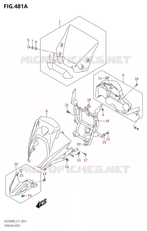 FAIRING - LABELS Suzuki MOTO 650 V-STROM 2020  DL650A M0 (E21)