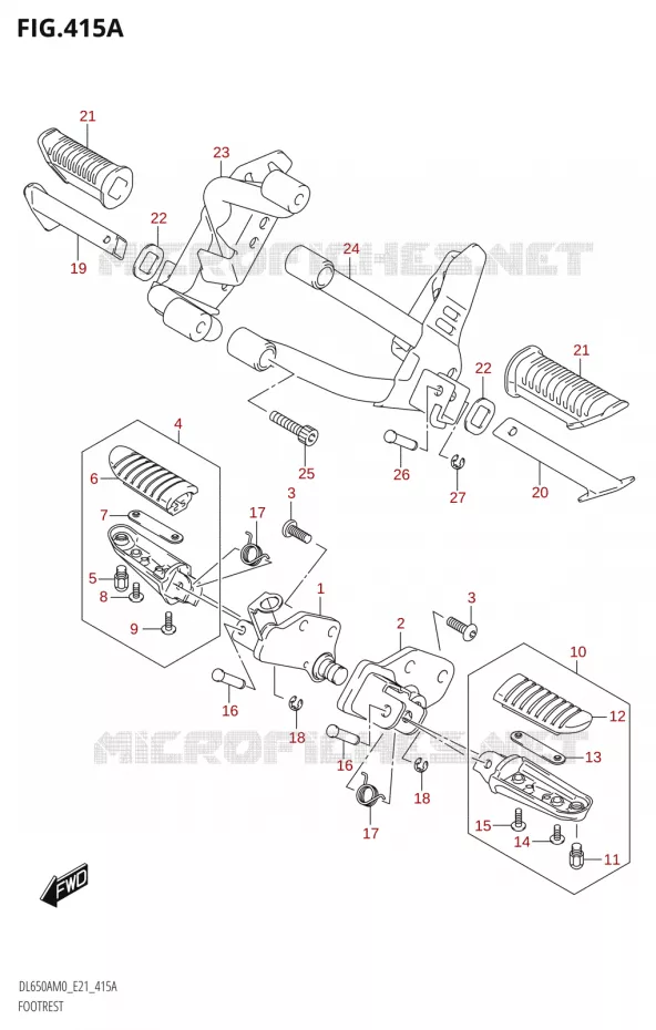 FOOTREST Suzuki MOTO 650 V-STROM 2020  DL650XA M0 (E21)