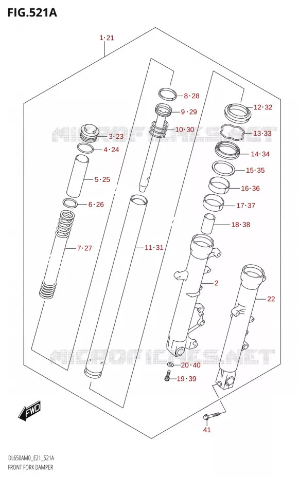 FRONT FORK Suzuki MOTO 650 V-STROM 2020  DL650A M0 (E21)