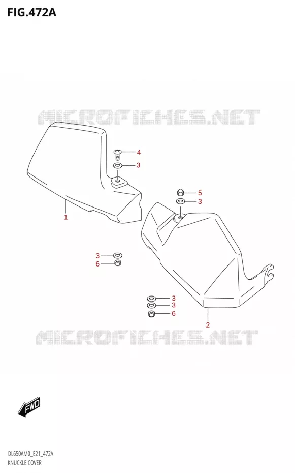 KNUCKLE COVERSDL650XA,DL650XAUE) Suzuki MOTO 650 V-STROM 2020  DL650A M0 (E21)