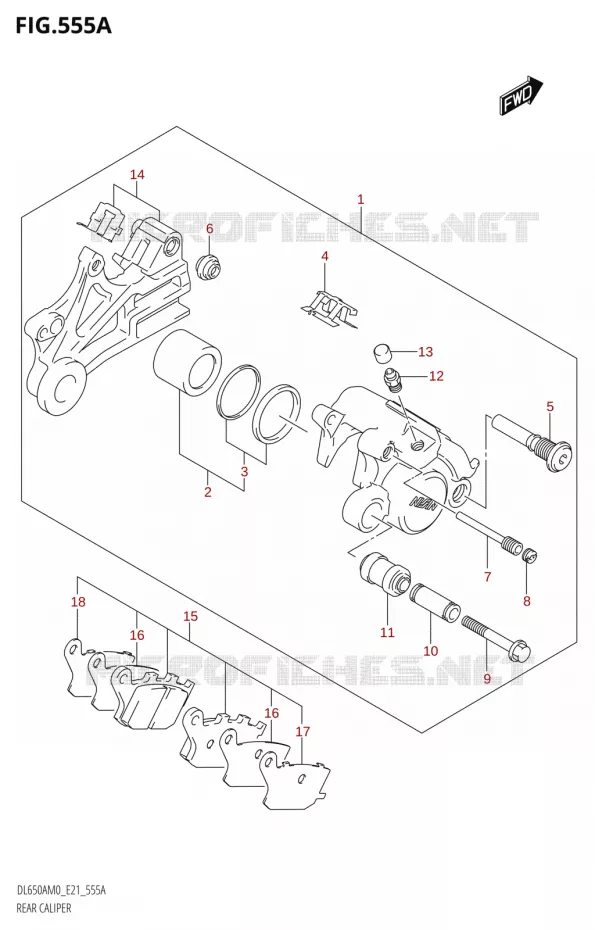 REAR CALIPER Suzuki MOTO 650 V-STROM 2020  DL650XA M0 (E21)