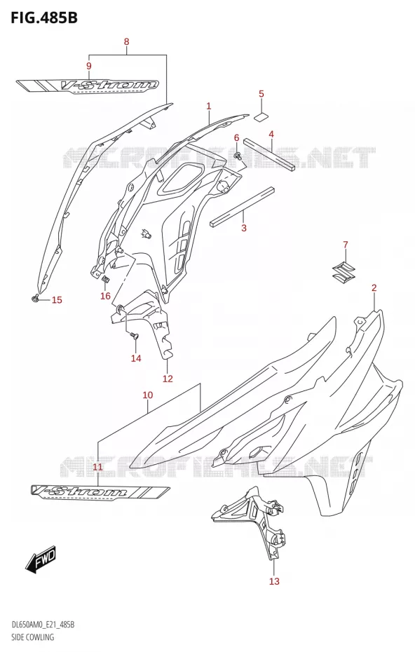 SIDE FAIRING (DL650XA,DL650XAUE) Suzuki MOTO 650 V-STROM 2020  DL650A M0 (E21)