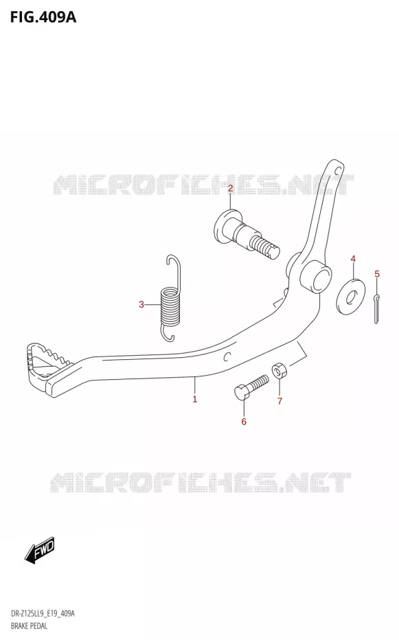 BRAKE PEDAL Suzuki MOTO 125 DR-Z 2019  DR-Z125L L9 (E19)