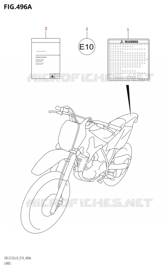 LABEL Suzuki MOTO 125 DR-Z 2019  DR-Z125L L9 (E19)