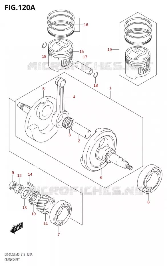 CRANKSHAFT Suzuki MOTO 125 DR-Z 2020  DR-Z125L M0 (E19)