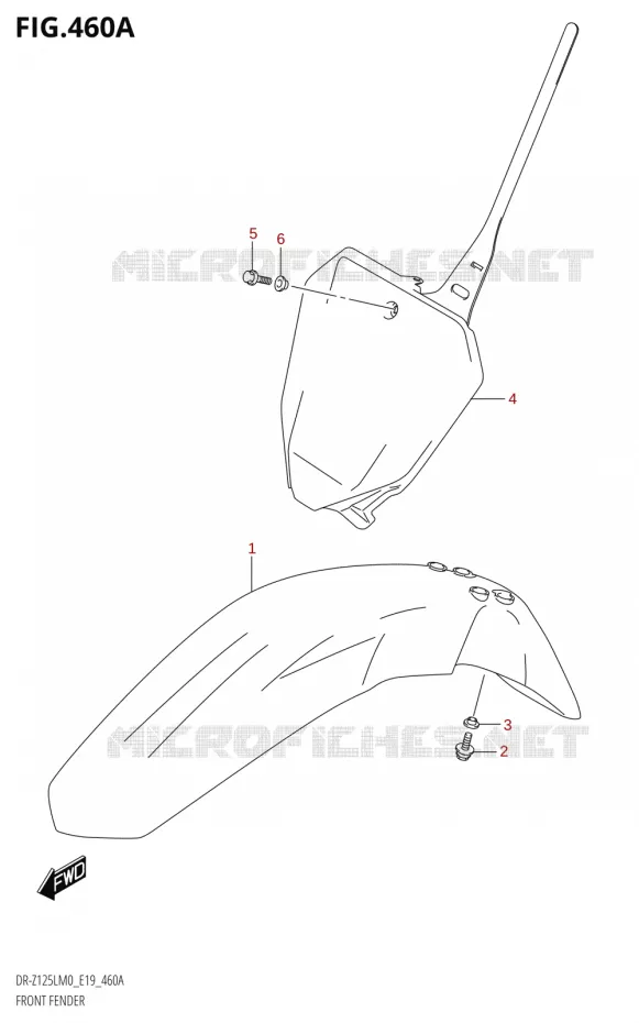 FRONT FENDER Suzuki MOTO 125 DR-Z 2020  DR-Z125L M0 (E19)
