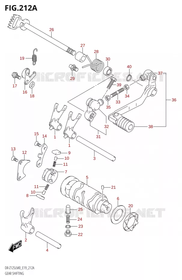 GEAR SHIFTING ASSY Suzuki MOTO 125 DR-Z 2020  DR-Z125L M0 (E19)
