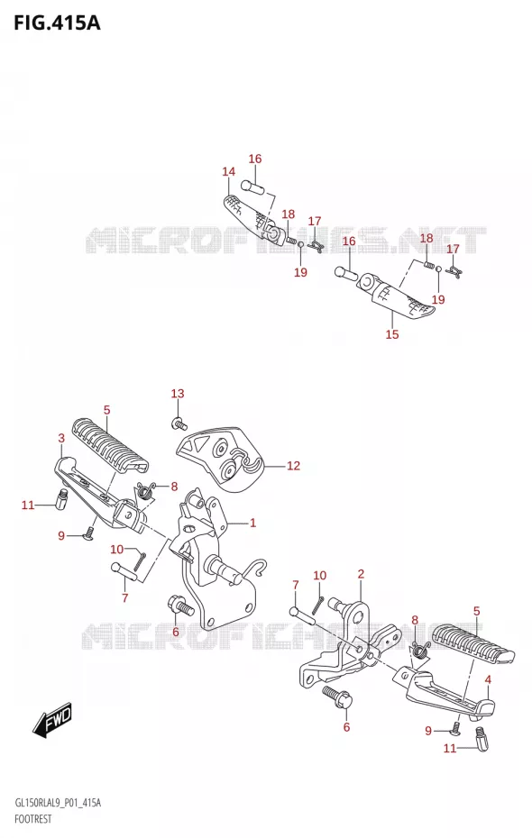 FOOTREST Suzuki MOTO 150 INTRUDER 2019  GL150RLA L9 (P01)
