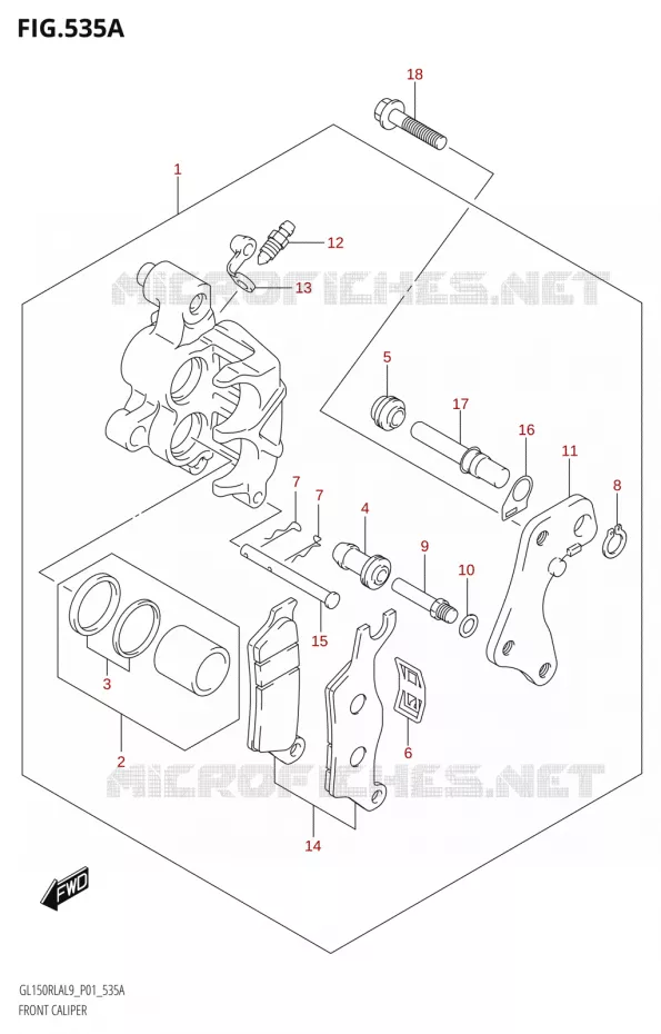 FRONT CALIPER Suzuki MOTO 150 INTRUDER 2019  GL150RLA L9 (P01)